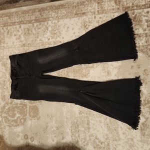 Black Label faded black flare jeans